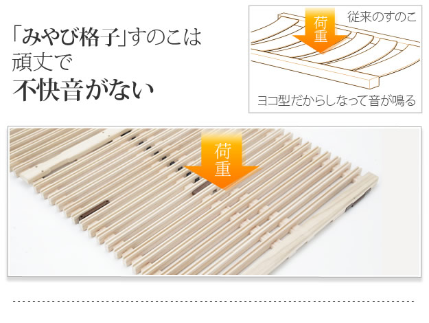 1秒で簡単布団干し！アシスト機能付き「みやび格子」すのこベッド【エアライズ】を通販で激安販売