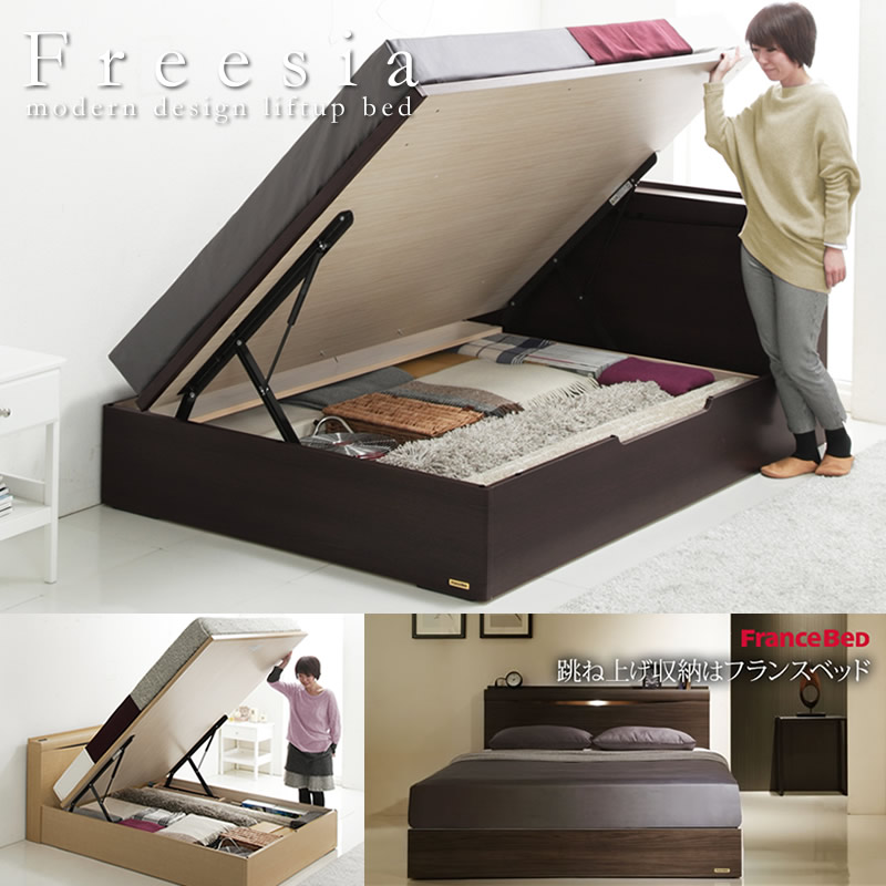 フランスベッド製ベッドフレーム ガス圧式収納ベッド【Freesia 