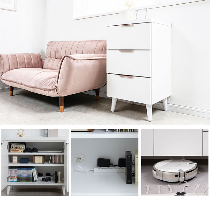 ホワイト×ローズゴールド 幅40チェスト【Gilded Petal】日本製・完成品を通販で激安販売