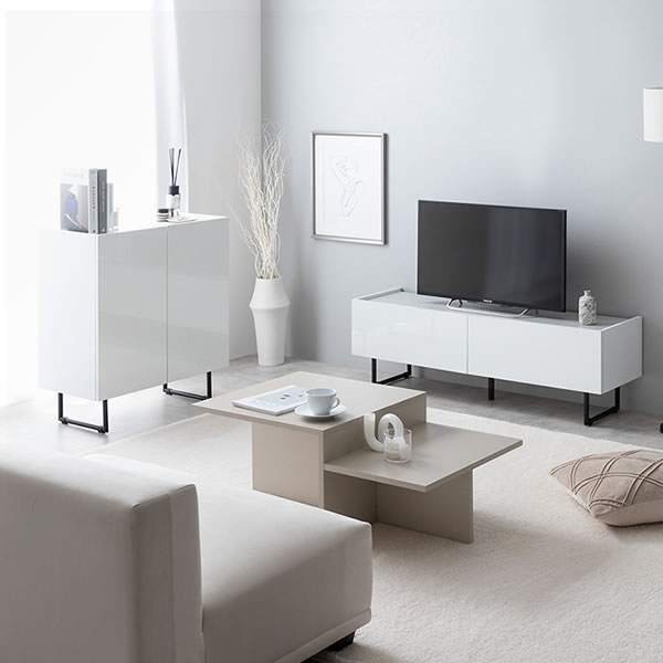 2way仕様フラットデザイン鏡面キャビネット【Henlik】 幅70 ホワイト／グレーを通販で激安販売