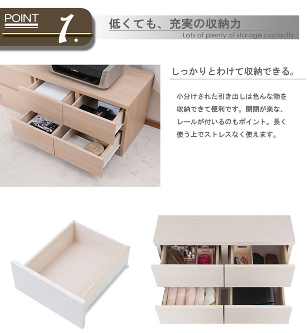 大人気収納家具！完成品・日本製スクエアキャビネット 幅70ロー　引出タイプを通販で激安販売