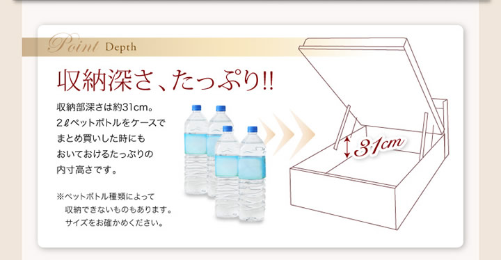 モダンライトコンセント付き・ガス圧式跳ね上げ収納ベッド【Cyrus】サイロスを通販で激安販売