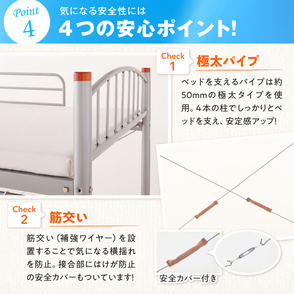 高さが選べる宮付きパイプロフトベッド トロワ 激安通販