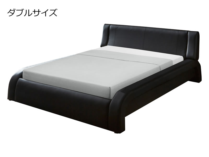 くつろぎ背もたれ クッションレザーローベッド【Bahier】ダブル・クイーン限定を通販で激安販売