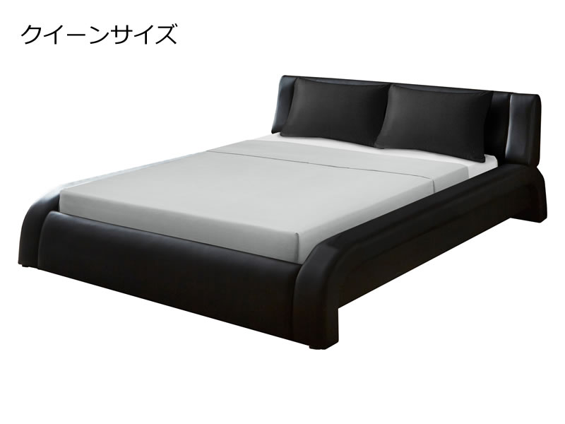 くつろぎ背もたれ クッションレザーローベッド【Bahier】ダブル・クイーン限定を通販で激安販売