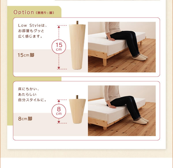 ショート丈北欧デザインベッド【Clara】クラーラ マットレス長さ180cmを通販で激安販売