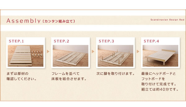 ショート丈北欧デザインベッド【Clara】クラーラ マットレス長さ180cmを通販で激安販売