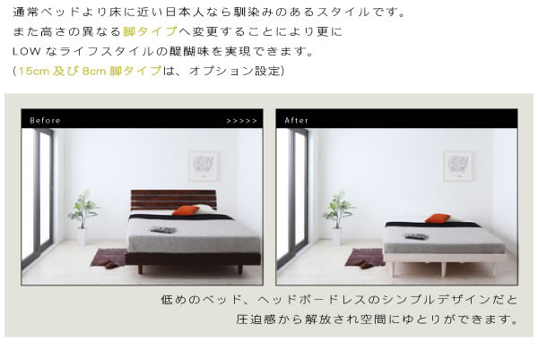 クイーン・ダブルサイズ対応!デザインすのこベッド【Resty