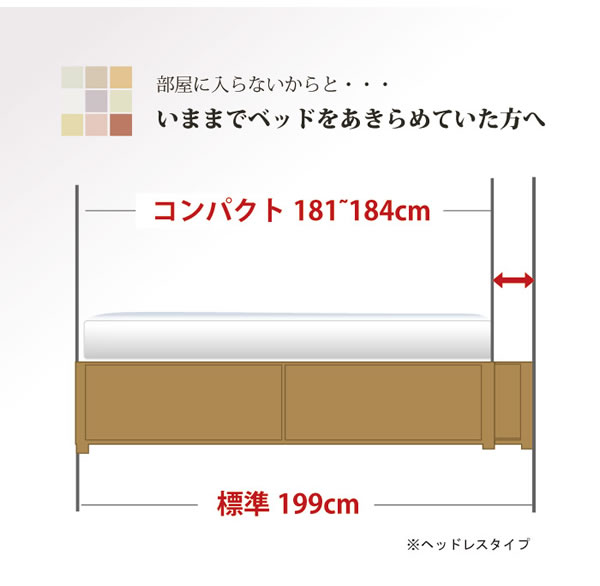 引き出しタイプが選べるショート丈チェストベッド【Varier-s】日本製 フラットパネルを通販で激安販売