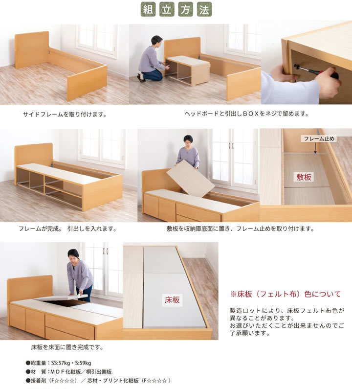 引き出しタイプが選べるチェストベッド【Varier】日本製 フラットパネルを通販で激安販売