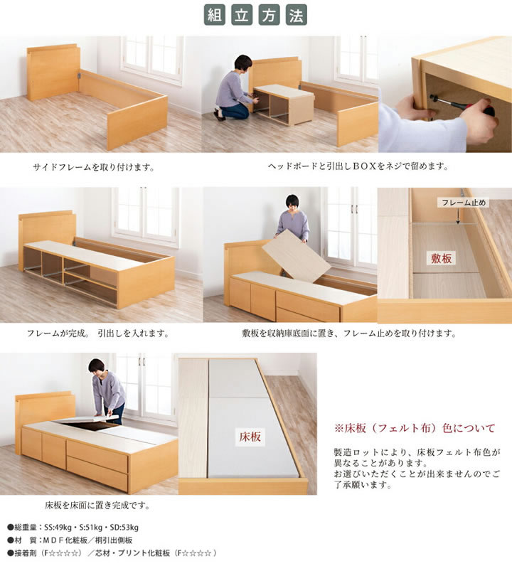 引き出しタイプが選べるチェストベッド【Varier】日本製 スマート棚を通販で激安販売