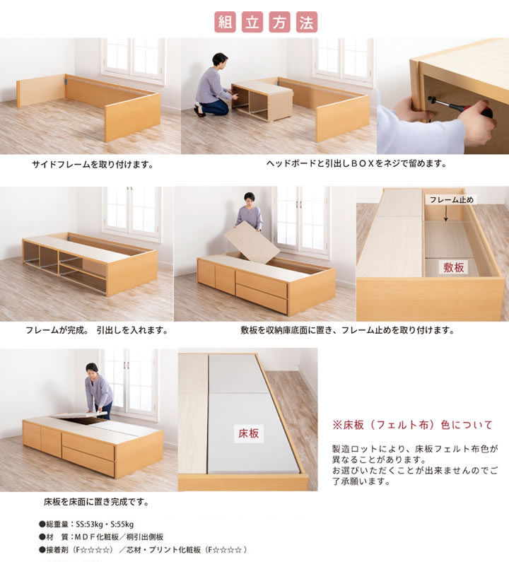 引き出しタイプが選べるチェストベッド【Varier】日本製 ヘッドレスを通販で激安販売