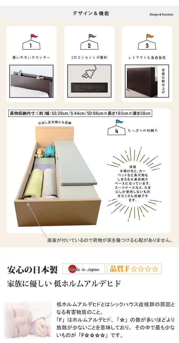 引き出しタイプが選べるチェストベッド【Varier】日本製 スマート棚を通販で激安販売