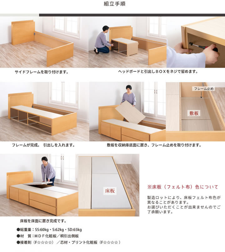 引き出しタイプが選べるチェストベッド【Varier】日本製 スマート棚を通販で激安販売