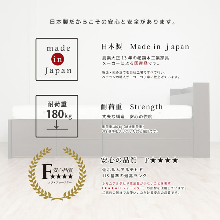 引き出しタイプが選べるチェストベッド【Varier】日本製 スタンダードを通販で激安販売