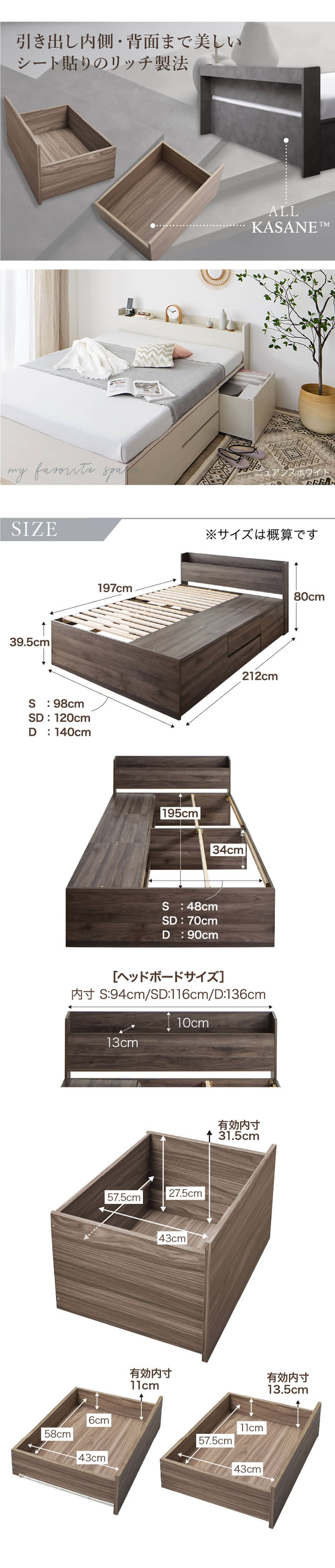 チェストベッド 大容量収納 木目調すのこ【Patrick】を通販で激安販売