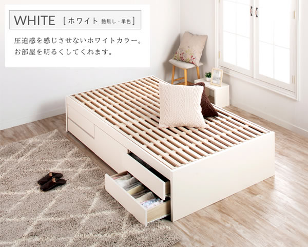 高品質で低価格！すのこ仕様日本製大容量チェストベッド【Melanie】を通販で激安販売