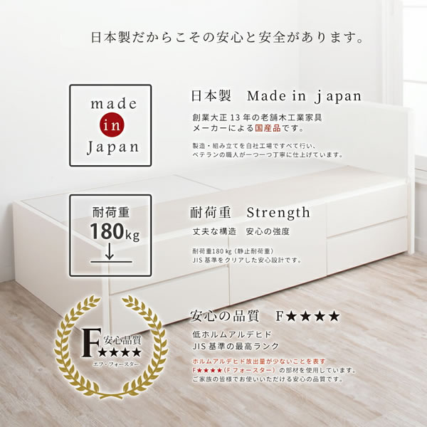 省スペースで設置可能！フラットパネル付きショート丈チェストベッド【Esther】を通販で激安販売