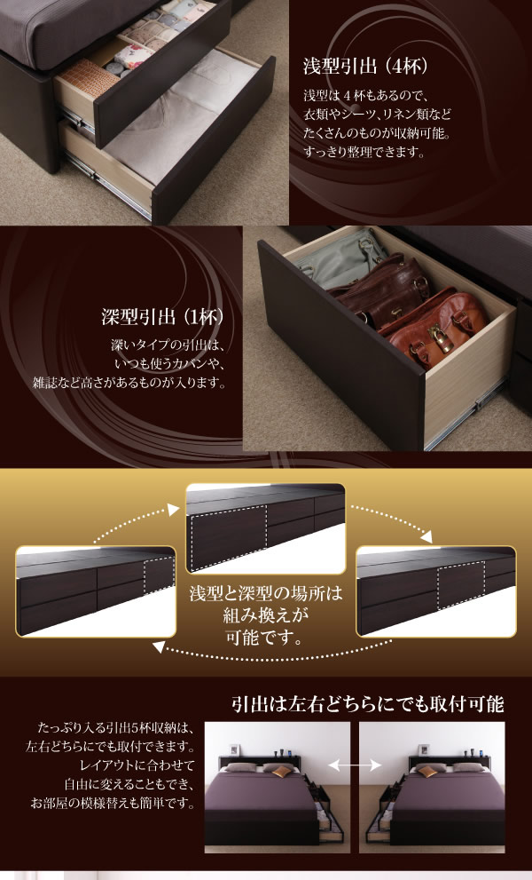 ホテルライクBOX型収納チェストベッド【Grandluna】グランルーナを通販で激安販売