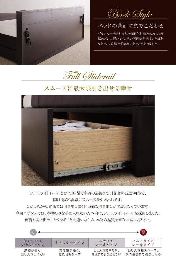 ホテルライクBOX型収納チェストベッド【Grandluna】グランルーナを通販で激安販売
