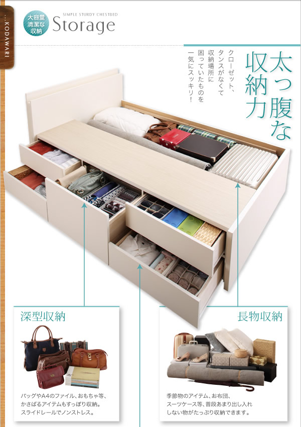 頑丈ベッドシリーズ【Tough】タフ　日本製BOX型チェストベッドを通販で激安販売