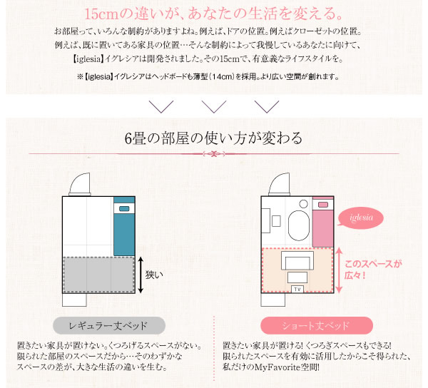 棚・コンセント付きショート丈チェストベッド【iglesia】イグレシアを通販で激安販売