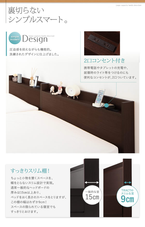 日本製連結仕様ファミリーチェストベッド【Eliza】イライザを通販で激安販売