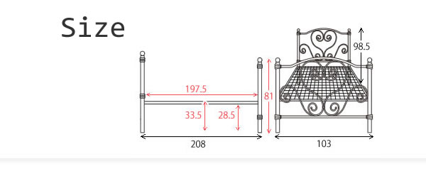 かわいいハートモチーフデザイン。プリンセススタイルアイアンベッド【Sophia】ソフィアを通販で激安販売