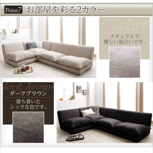 カバーリング仕様＆リクライニング機能付きフロアコーナーソファ【Cliff】クリフを通販で激安販売