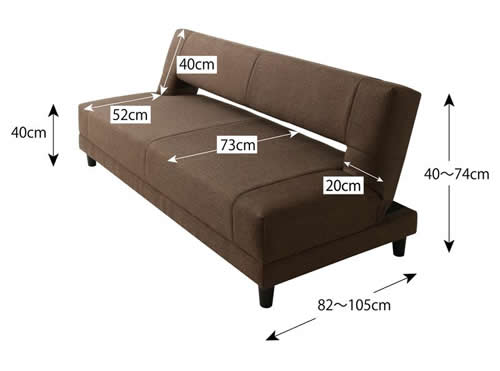 寝心地抜群コイルスプリングソファーベッド　ソファー時サイズ 