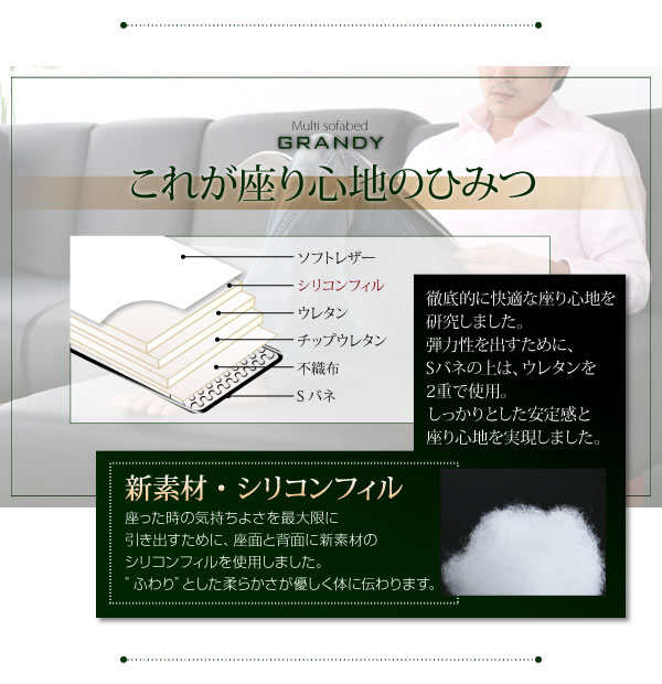マルチソファーベッド【GRANDY】グランディ スツールタイプ 説明画像6