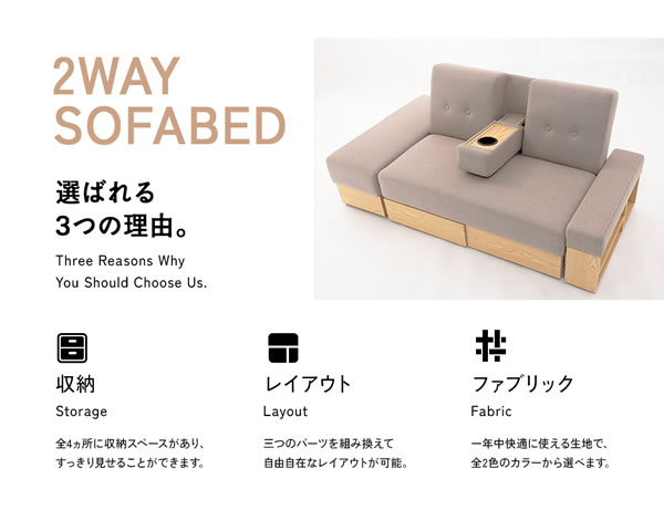 収納も叶うおしゃれソファベッド｜レイアウト自在＆たっぷり収納付き【Botilda】を通販で激安販売