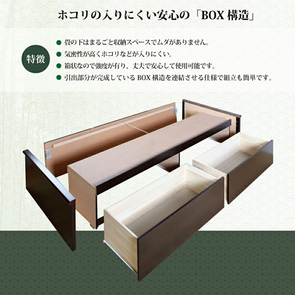 フラットパネル付き大容量収納畳ベッド【紗和】 日本製・低ホルムアルデヒドを通販で激安販売