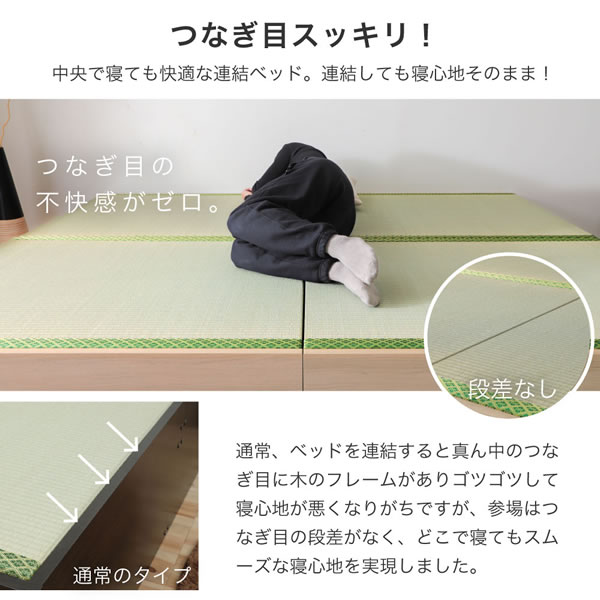 い草張り床板×PALMLOOP仕様床下収納付きベッド【Ismael】を通販で激安販売