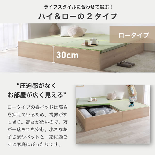 い草張り床板×PALMLOOP仕様床下収納付きベッド【Ismael】を通販で激安販売