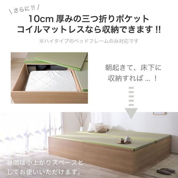 い草張り床板×PALMLOOP仕様床下収納付きベッド【Ismael】を通販で激安販売