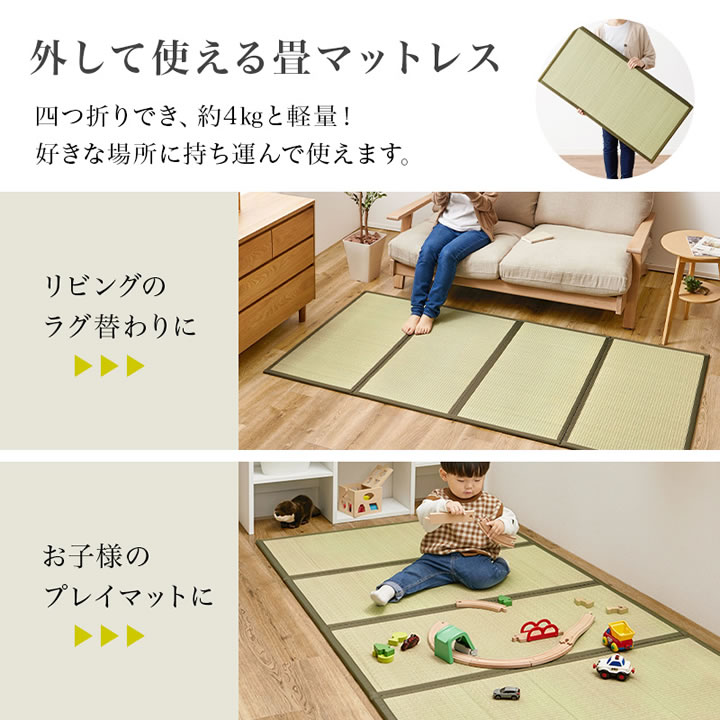 畳も布団も干せる簡単組立畳ベッド シングル【蒼畳】モダン棚コンセント付きを通販で激安販売