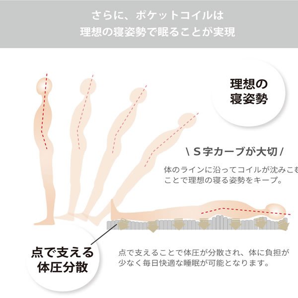 画像18: 抗菌・防臭・防ダニ日本製ポケットコイルマットレス 選べる硬さ3タイプ (18)