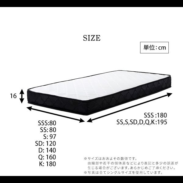 画像16: ショートセミシングルからクイーン・キングまで多サイズ展開ポケットコイルマットレス【Hedvika】 (16)