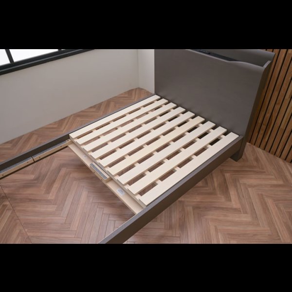 画像4: オーク突板仕様高級デザインすのこベッド【Bernt】 (4)