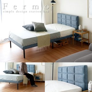 画像: シンプルデザインファブリックベッド【Fermo】