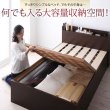 画像1: 国産：深さが選べる大容量床下収納庫付きすのこベッド (1)