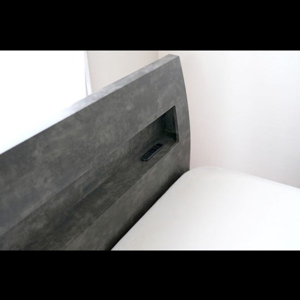 画像11: 曲線デザイン高強度すのこベッド【Fennel】ストーン調／木目調 3段階高さ調節 (11)