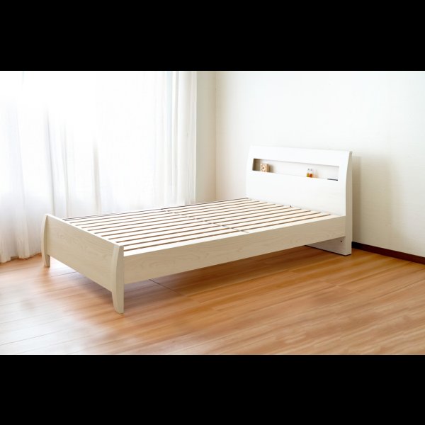 画像25: 曲線デザイン高強度すのこベッド【Fennel】ストーン調／木目調 3段階高さ調節 (25)