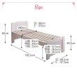 画像15: ショート丈カントリー調天然木すのこベッド 高さ調整付き【Lottie】ロッティ (15)