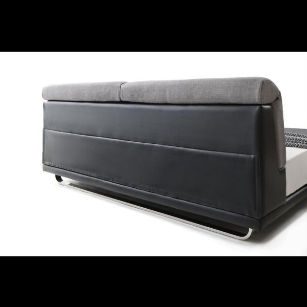 画像18: リクライニング機能付き・ファブリック＆レザーローベッド【William】ウィリアム (18)