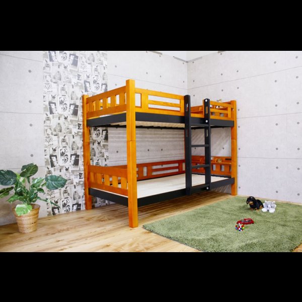 画像14: 棚照明付き・北欧パイン材仕様おしゃれデザイン二段ベッド【Clive】お買い得 (14)