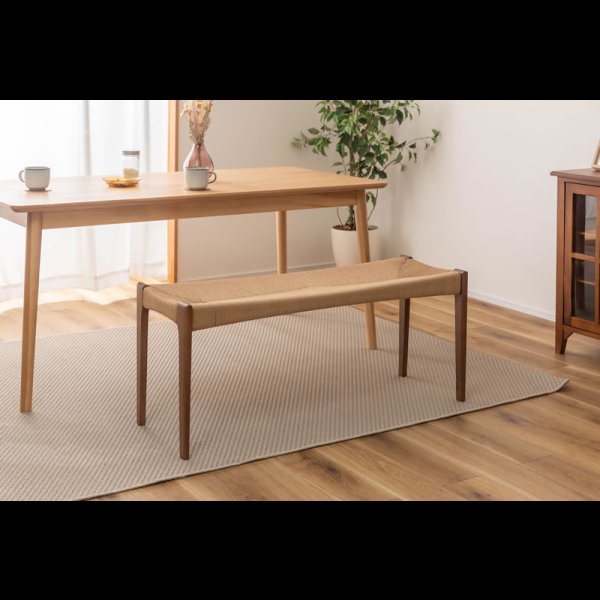 画像4: 天然木＆ペーパーコードおしゃれなダイニングベンチ【Roderick】 (4)