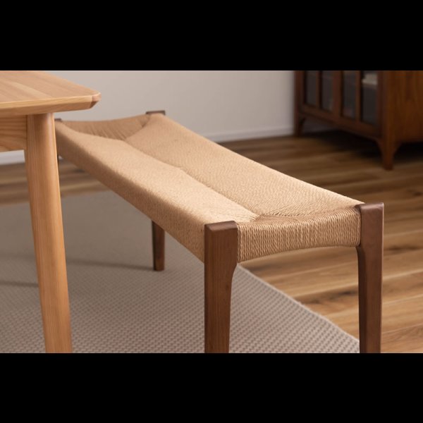 画像5: 天然木＆ペーパーコードおしゃれなダイニングベンチ【Roderick】 (5)