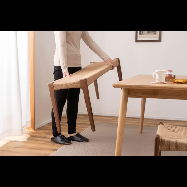 画像8: 天然木＆ペーパーコードおしゃれなダイニングベンチ【Roderick】 (8)